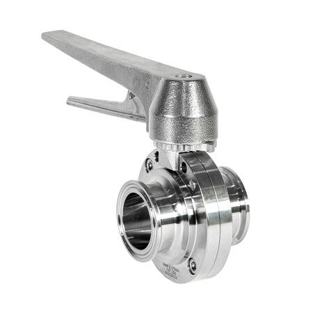 2-1/2 Butterfly Valve - Metal Trigger Handle/Clamp Ends, 304-Epdm
